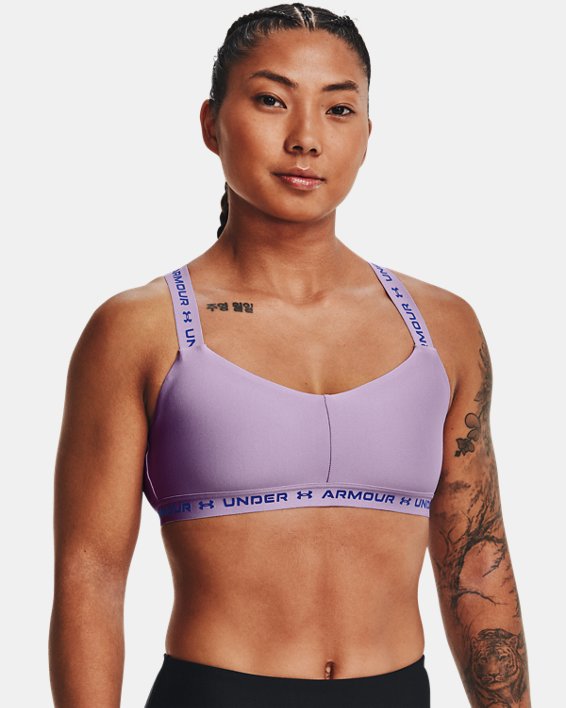 Women's UA Crossback Low Sports Bra in Purple image number 0